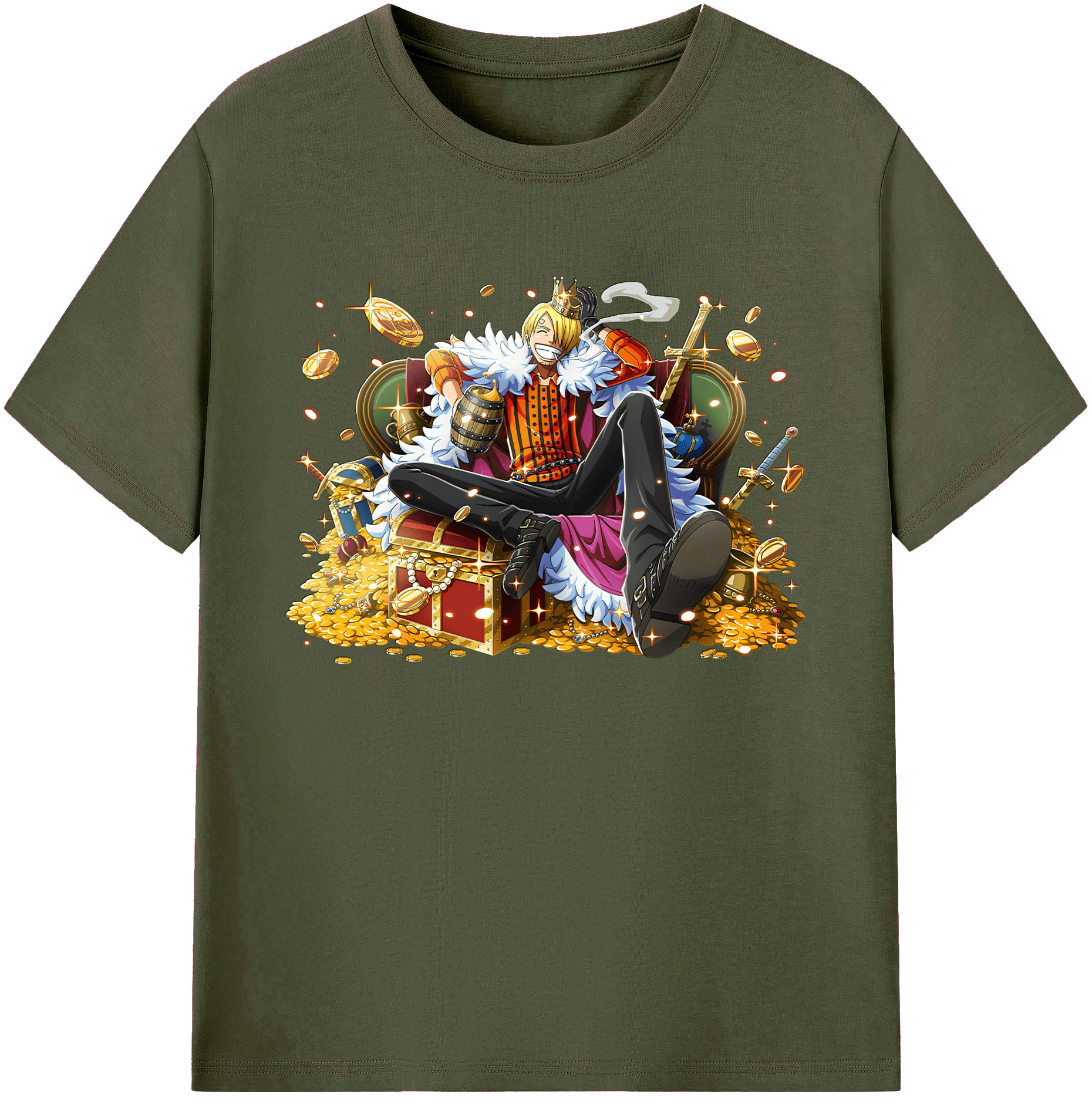 （画像用） ワンピース サンジ ONE PIECE Sanji 綿100％ メンズ半袖Tシャツ｜肌触りやわらか＆通気性